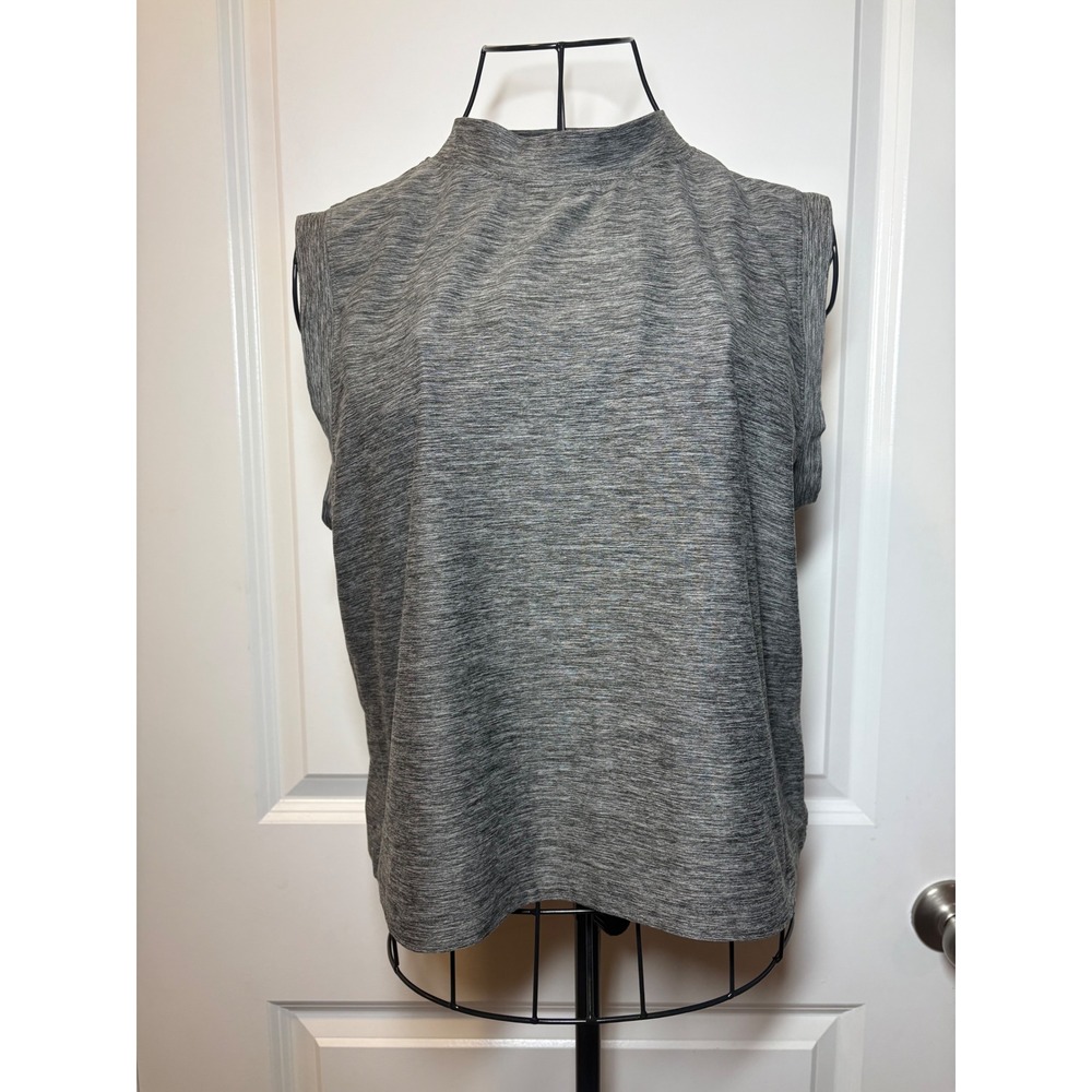 Calia Grey Heather High Neck Muscle Tank Sleeveless Athletic Top - Medium